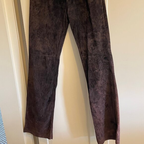 Emma Black Brown Suede Jeans, Size 6 - Picture 4 of 6